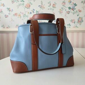 Coach Blue and Brown Shoulder Bag